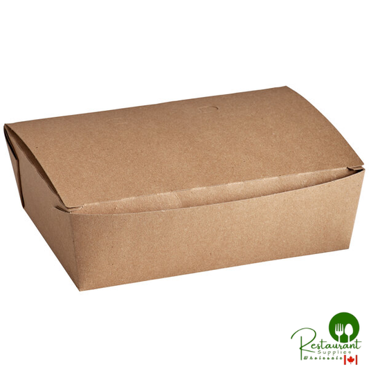 Fold-Pak 03BPDINEEM Bio-Plus Dine Kraft Microwavable Paper #3 Take-Out Container 7 3/4" x 5 1/2" x 2 1/2" - 160/Case