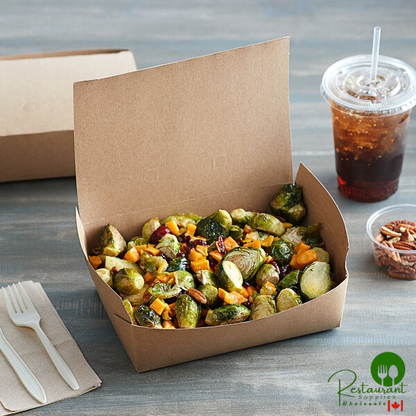 Fold-Pak 03BPDINEEM Bio-Plus Dine Kraft Microwavable Paper #3 Take-Out Container 7 3/4" x 5 1/2" x 2 1/2" - 160/Case