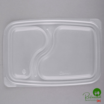 Genpak FPR922 Smart-Set Pro Clear Plastic Rectangular Microwaveable Lid - 300/Case