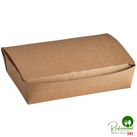 Fold-Pak 02BPDINEEM Bio-Plus Dine Kraft Microwavable Paper #2 Take-Out Container 7 3/4" x 5 1/2" x 1 7/8" - 160/Case