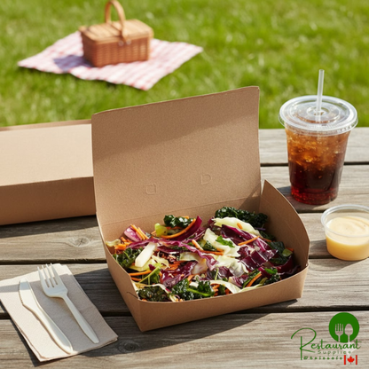 Fold-Pak 02BPDINEEM Bio-Plus Dine Kraft Microwavable Paper #2 Take-Out Container 7 3/4" x 5 1/2" x 1 7/8" - 160/Case