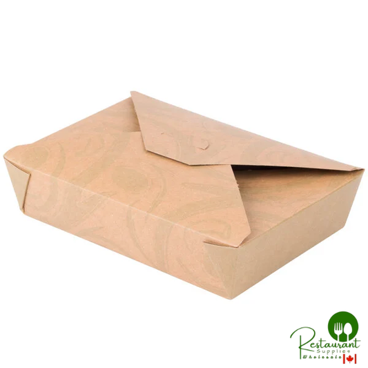 Fold-Pak 02BPSONOMM Bio-Plus-Earth Sonoma Microwavable Paper #2 Take-Out Containers 7 3/4" x 5 1/2" x 1 7/8" - 200/Case