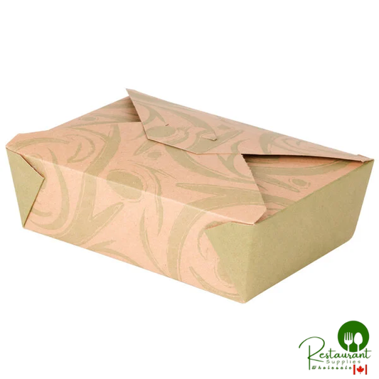 Fold-Pak 03BPSONOMM Bio-Plus-Earth Sonoma Microwavable Paper #3 Take-Out Containers 7 3/4" x 5 1/2" x 2 1/2" - 200/Case