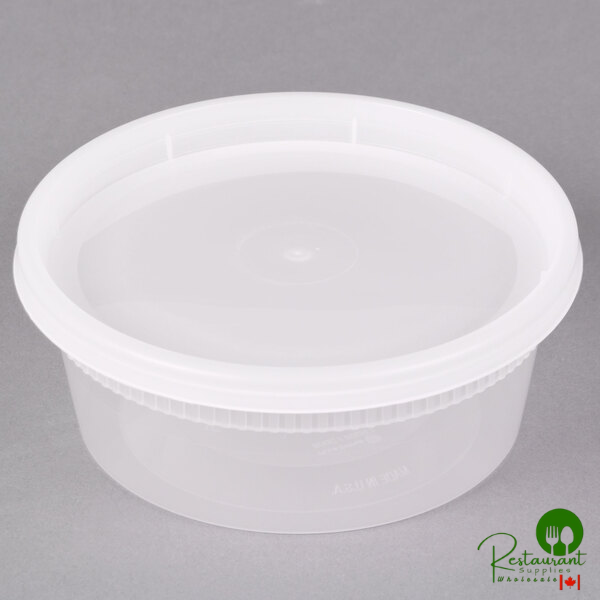 Newspring Pactic Containers Pactiv/Newspring 8 oz. Translucent Round Deli Container Combo Pack - 2 ...