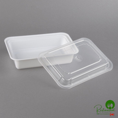 Pactiv Newspring NC888 38 oz. White VERSAtainer Rectangular Microwavable Container with Lid - 150/Case