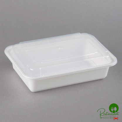 Pactiv Newspring NC888 38 oz. White VERSAtainer Rectangular Microwavable Container with Lid - 150/Case