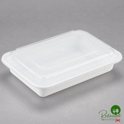 Pactiv Newspring NC868 28 oz. White VERSAtainer Rectangular Microwavable Container with Lid - 150/Case