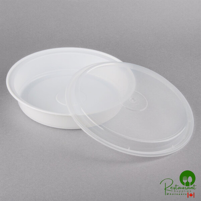 Pactiv Newspring NC948 48 oz. White VERSAtainer Round Microwavable Container with Lid - 150/Case
