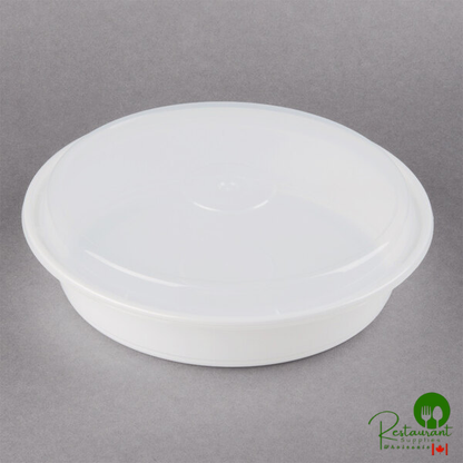 Pactiv Newspring NC948 48 oz. White VERSAtainer Round Microwavable Container with Lid - 150/Case
