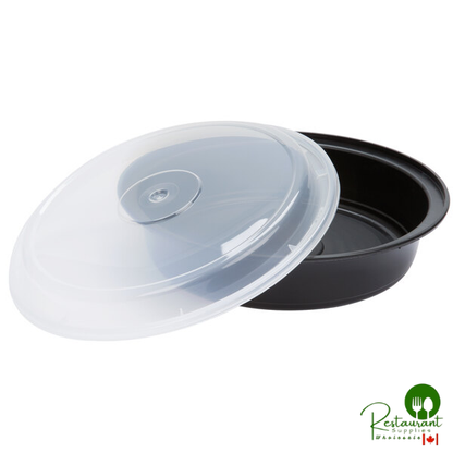 Pactiv Newspring NC737B 35 oz. Black VERSAtainer Round Microwavable Container with Lid - 150/Case