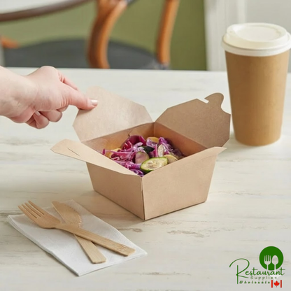 Kraft PLA-Lined Compostable #1 Take-Out Container 4 3/8" x 3 1/2" x 2 1/2" By Prime - 450/Case