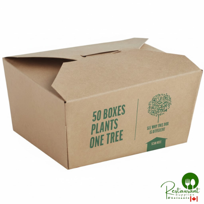 Kraft PLA-Lined Compostable #1 Take-Out Container 4 3/8" x 3 1/2" x 2 1/2" By Prime - 450/Case