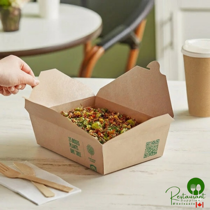 Kraft PLA-Lined Compostable #3 Take-Out Container 7 3/4" x 5 1/2" x 2 1/2" By Prime - 200/Case