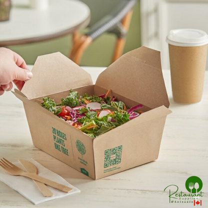 Kraft PLA-Lined Compostable #4 Take-Out Container 7 3/4" x 5 1/2" x 3 1/2" By Prime - 160/Case