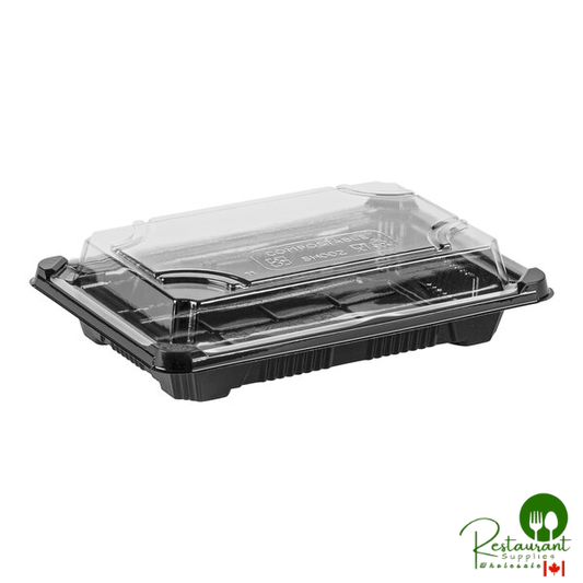 Stalk Market 7" x 4 7/8" x 1 3/4" Compostable PLA Sushi Tray with Lid - 300/Case