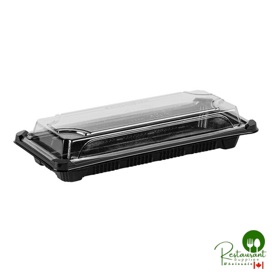 Stalk Market 9 1/4" x 4 1/8" x 1 3/4" Compostable PLA Sushi Tray with Lid - 400/Case