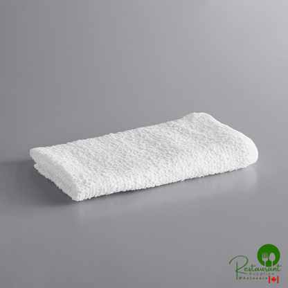 16" x 19" 24 oz. White Cotton Textured Terry Bar Towels in Bulk By Prime - 300/Case