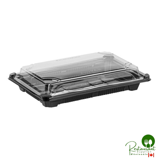 Stalk Market 8 7/8" x 5 3/4" x 1 3/4" Compostable PLA Sushi Tray with Lid - 300/Case