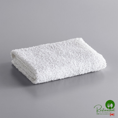 16" x 19" 32 oz. White Cotton Textured Terry Bar Towels in Bulk By Prime - 60/Case