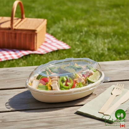 Stalk Market Oval Plastic Dome Lid for 20 oz. Fiber Containers - 400/Case