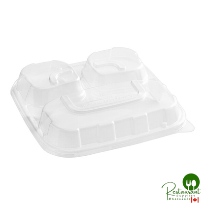 Stalk Market Plastic Dome Lid for 3-Compartment Fiber Containers - 200/Case