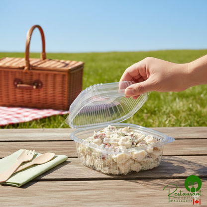 Stalk Market Clear PLA Hinged Container 6" x 6" - 240/Case