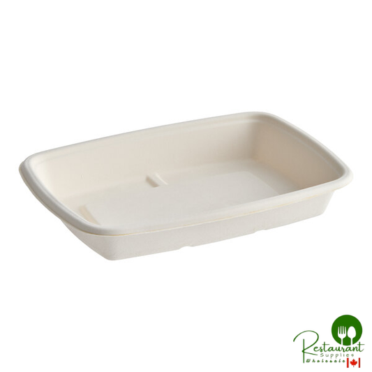 Tellus Products 24 oz. Compostable Rectangular Fiber Take-Out Container - 300/Case