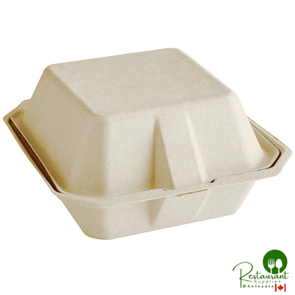 Tellus Products 6" x 6" Compostable Fiber Clamshell Container - 400/Case