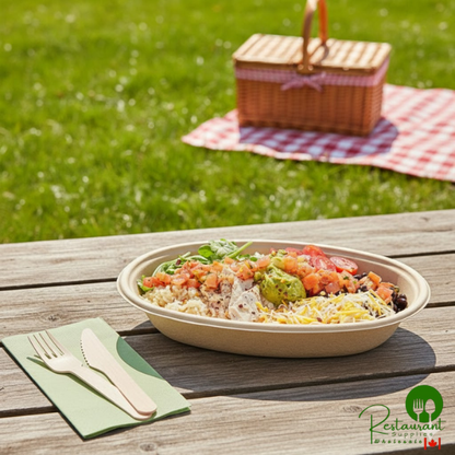 Tellus Products 32 oz. Compostable Fiber Oval Bowl - 300/Case
