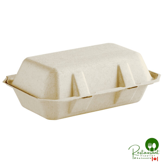 Tellus Products 9" x 6" Compostable Fiber Hoagie Clamshell Container - 200/Case
