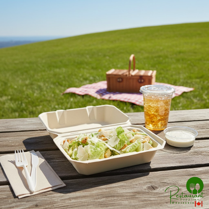 Tellus Products 9" x 6" Compostable Fiber Hoagie Clamshell Container - 200/Case