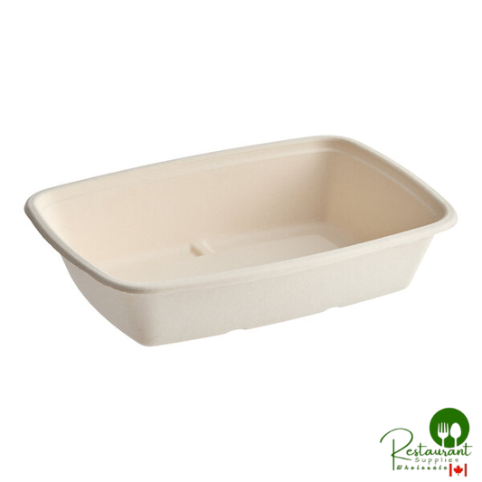Tellus Products 32 oz. Compostable Rectangular Fiber Take-Out Container - 300/Case