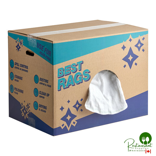 Hospeco Multi-Purpose White Terry Cloth Rags in Bulk - 50 lb.