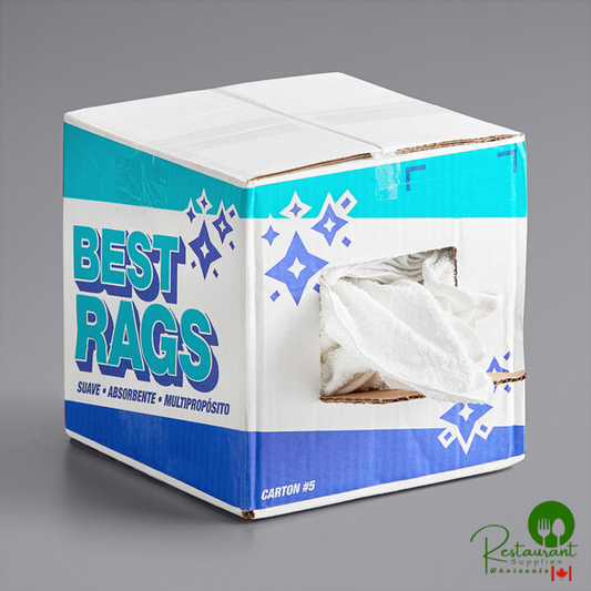 Hospeco Multi-Purpose White Terry Cloth Rags in Bulk - 25 lb.