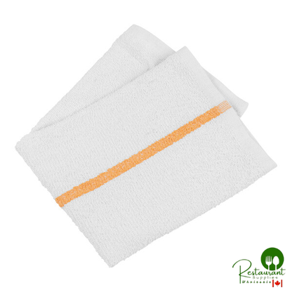 Hospeco Qwick Wick 16" x 19" 30 oz. Gold-Striped Terry Cloth Bar Towel - 60/Case