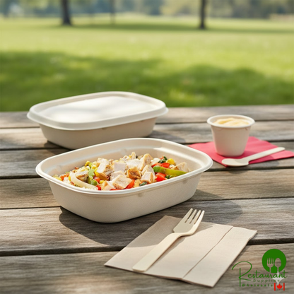 World Centric 30 oz. PLA Lined Compostable Fiber Box - 400/Case