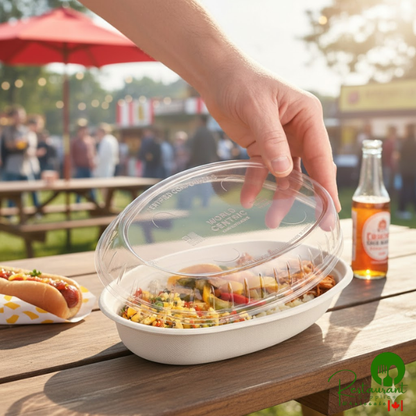 World Centric 32 oz. Clear Compostable PLA Burrito Bowl Lid - 300/Case