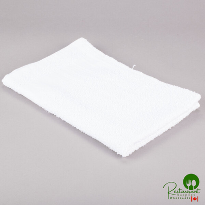 Chef Revival 16" x 27" White Heavy Weight 44 oz. Full Terry 100% Cotton Bar Towel - 12/Pack