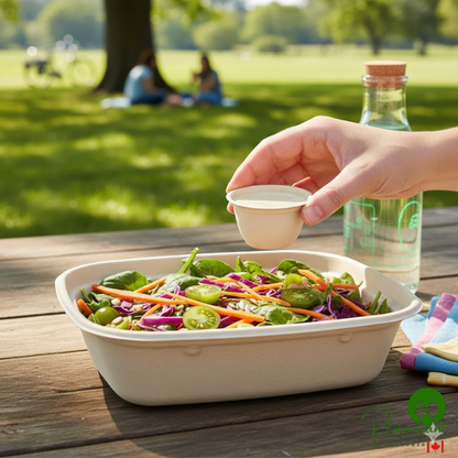 World Centric 2 oz. Compostable Fiber Portion Cup with Leaf Plus - 2,000/Case
