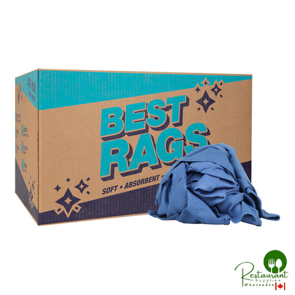 Hospeco 14" x 23" to 16" x 27" Blue Recycled 100% Cotton "OR" Wipers in Bulk - 25 lb.