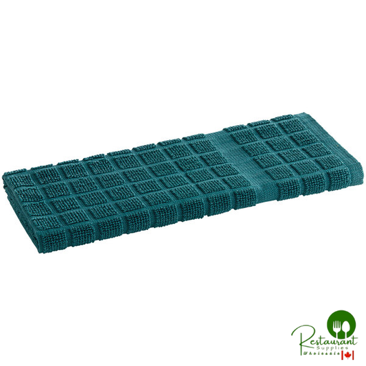 Oxford Kitchen Ensemble 15" x 25" Hunter Green 32 oz. 100% Ringspun Cotton Kitchen Towel - 144/Case