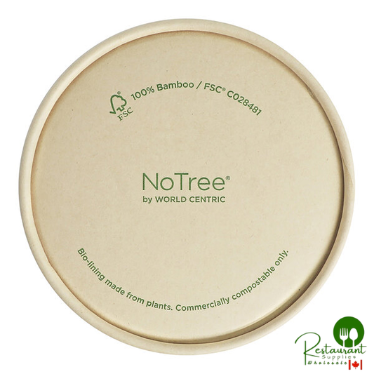 World Centric NoTree 12-32 oz. Compostable Paper Kraft Lid - 500/Case