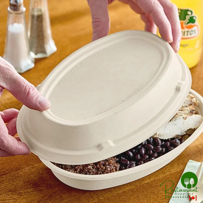 World Centric 32 oz. Compostable Fiber Burrito Bowl Lid - 300/Case