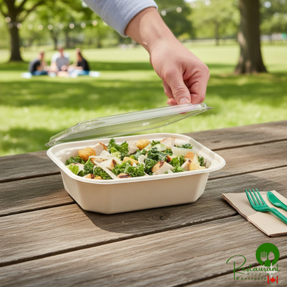 World Centric 10" x 7 1/2" Clear Compostable PLA Lid - 400/Case