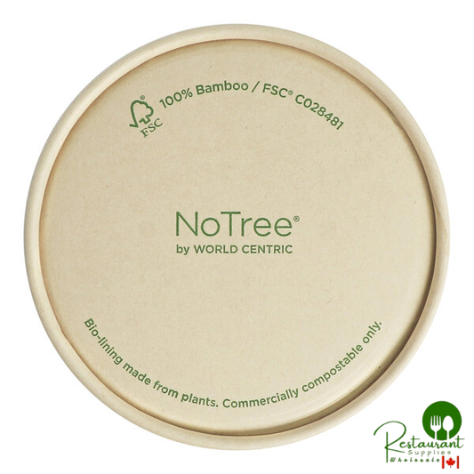 World Centric NoTree 8 oz. Compostable Paper Kraft Lid - 500/Case