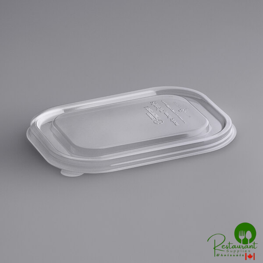 World Centric Clear Compostable PLA Lid for 8" x 6" fiber containers - 400/Case