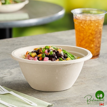 World Centric 32 oz. Compostable Fiber Take-Out Bowl with Leaf Plus - 500/Case