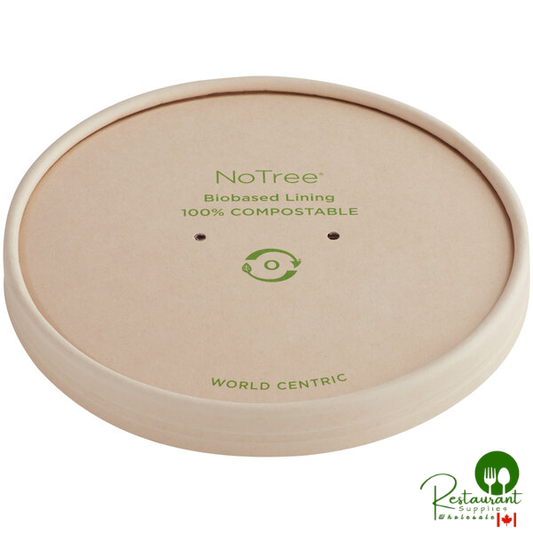 World Centric NoTree 24-32 oz. Compostable Wide Paper Lid - 300/Case