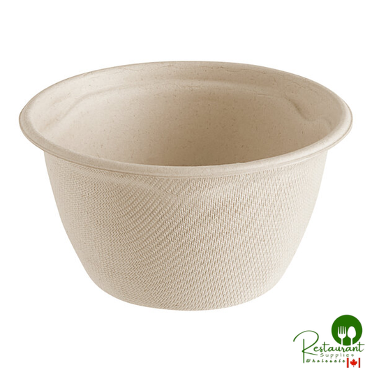 World Centric 6 oz. Compostable Fiber Take-Out Bowl with Leaf Plus - 1,000/Case