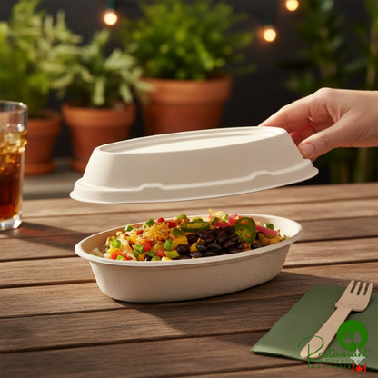 World Centric Compostable Fiber Lid for 18 oz. Fiber Burrito Bowl - 400/Case